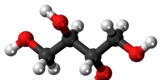 sugar alcohols-Ball-and-stick-model-of-the-erythritol-molecule