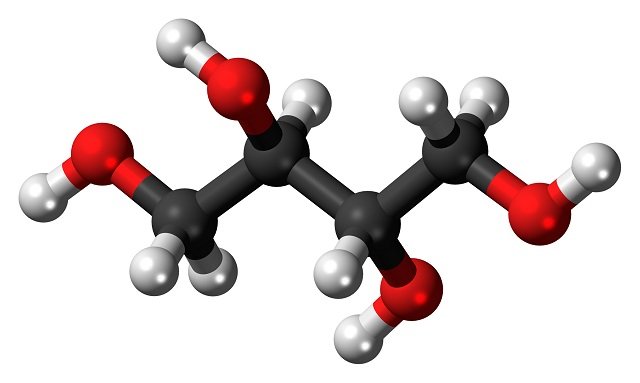 sugar alcohols-Ball-and-stick-model-of-the-erythritol-molecule
