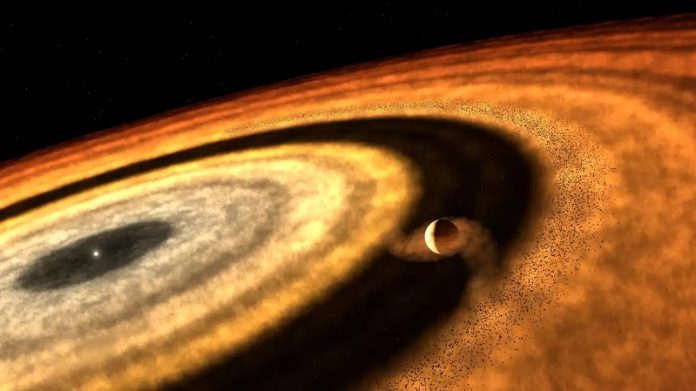 How a giant hot planet may have traveled across its solar system