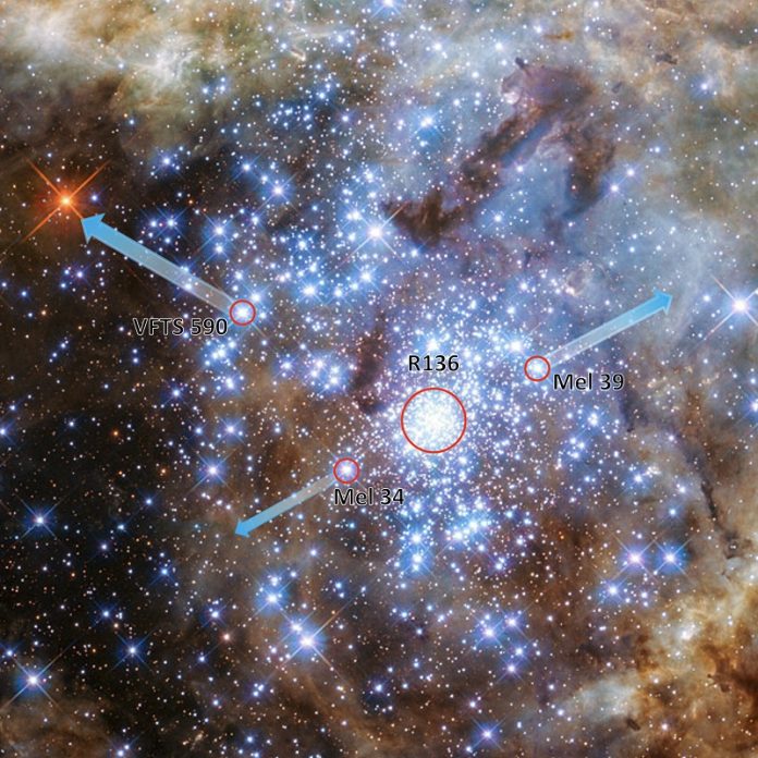 Astronomers reconstruct wild star ejection from distant cluster