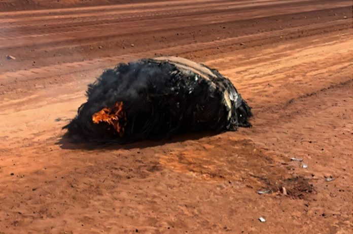 How does a flaming piece of space junk end up on Earth
